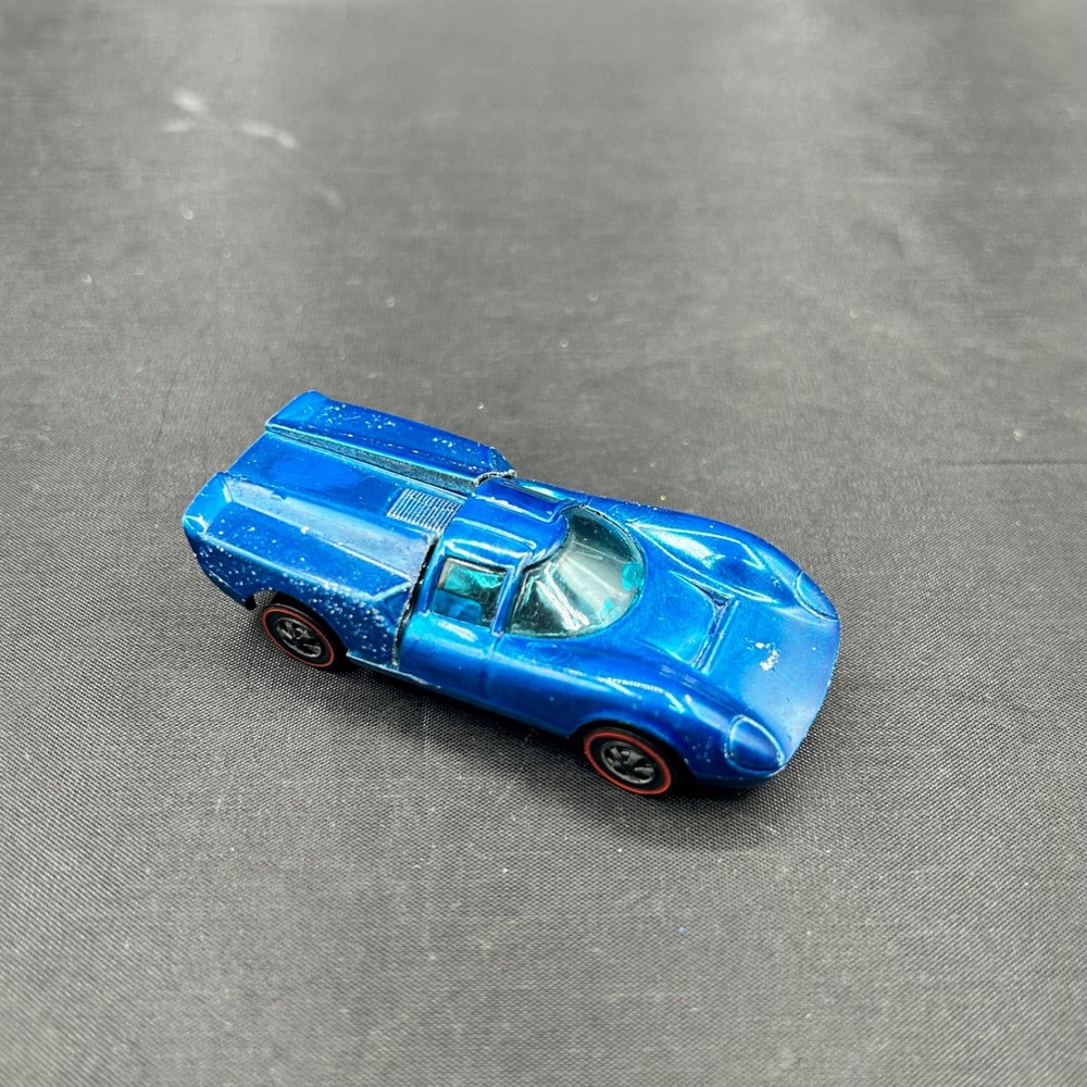 Hot Wheels Redline Lola GT70 Blue Spectraflame 1968 Vintage Hong Kong Base